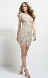 Jovani 45929 Silver/Nude