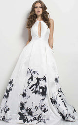 Jovani 45989 White Print