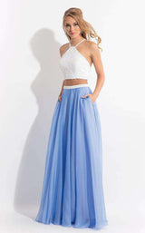 Rachel Allan 6112 White/Periwinkle