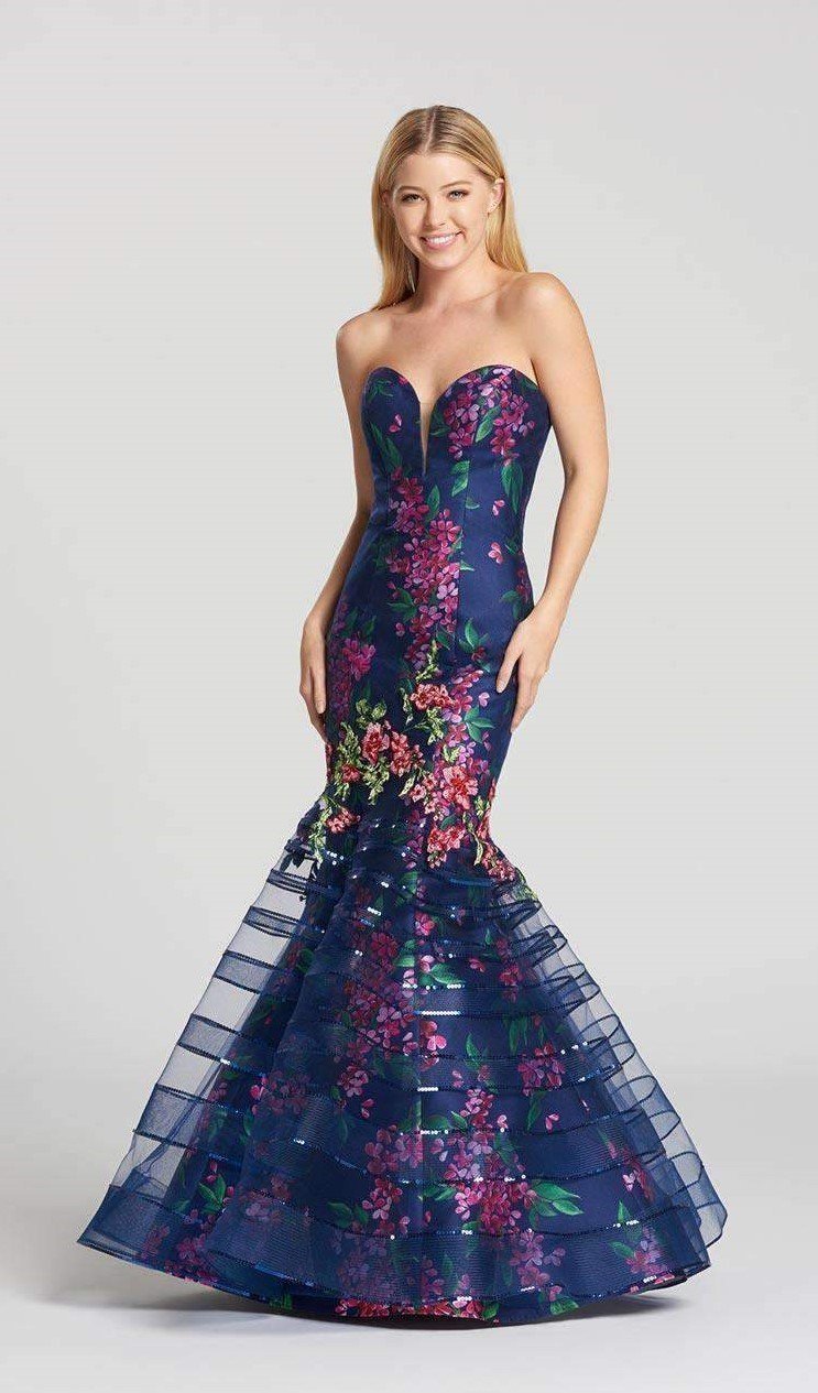 Ellie Wilde EW118089 Navy Blue/Multi