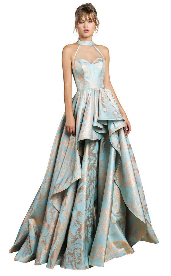 Andrea and Leo A0482 Teal/Gold