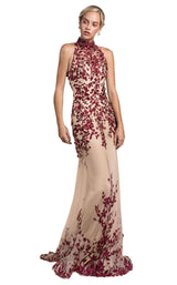 Andrea and Leo A0489 Burgundy/Nude