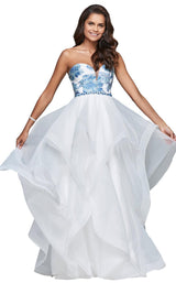 Faviana S10034 Ivory/Blue/Silver