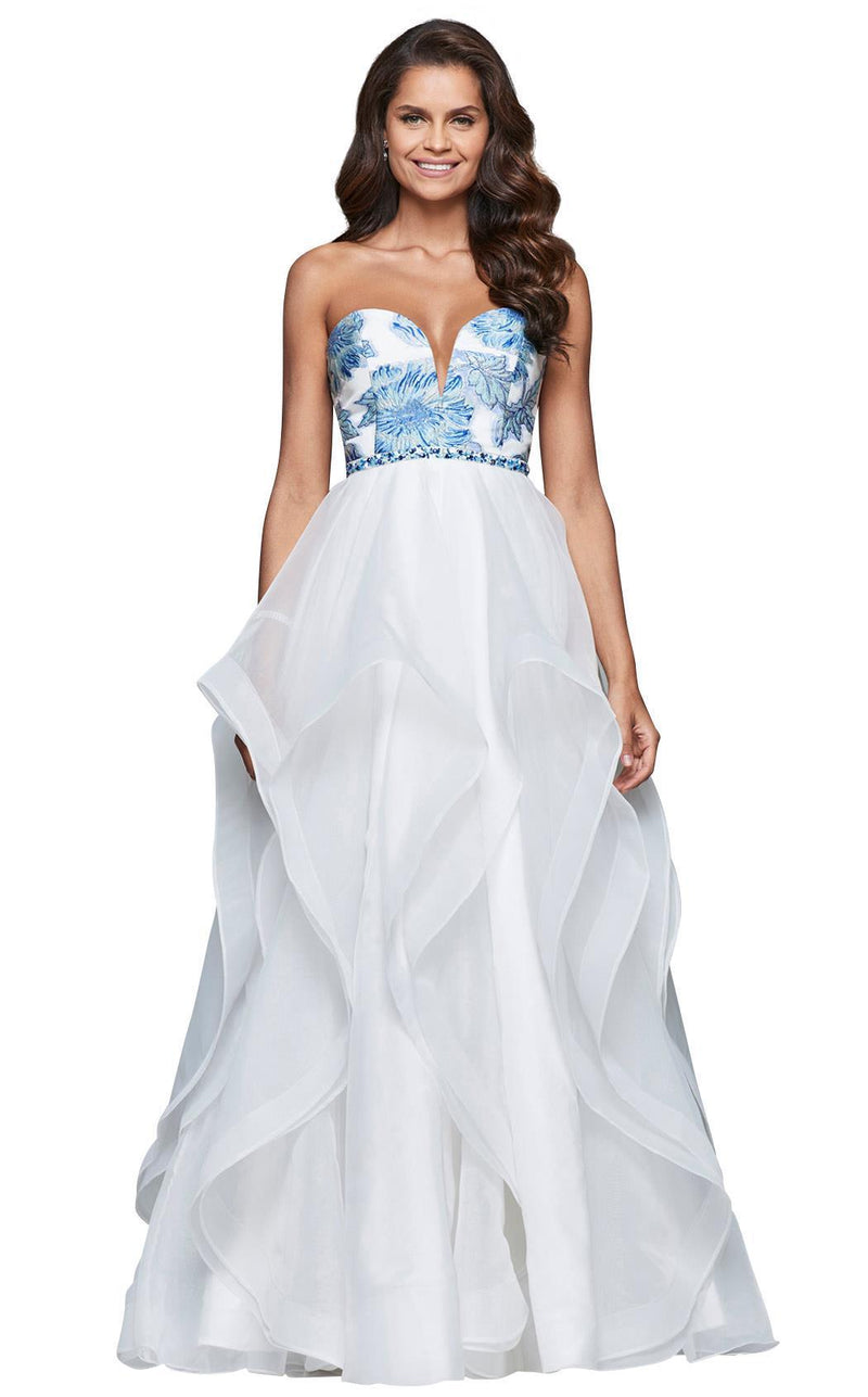 Faviana S10034 Ivory/Blue/Silver