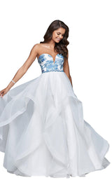 Faviana S10034 Ivory/Blue/Silver
