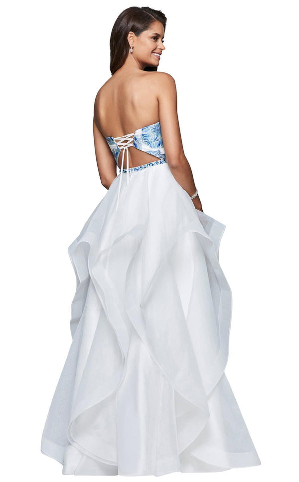 Faviana S10034 Ivory/Blue/Silver