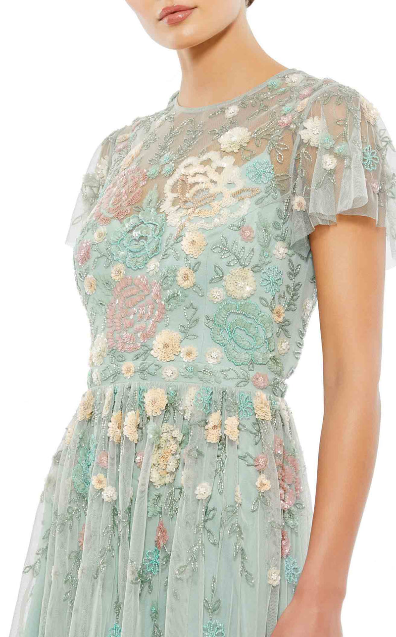 Mac Duggal 9134 Seafoam Multi