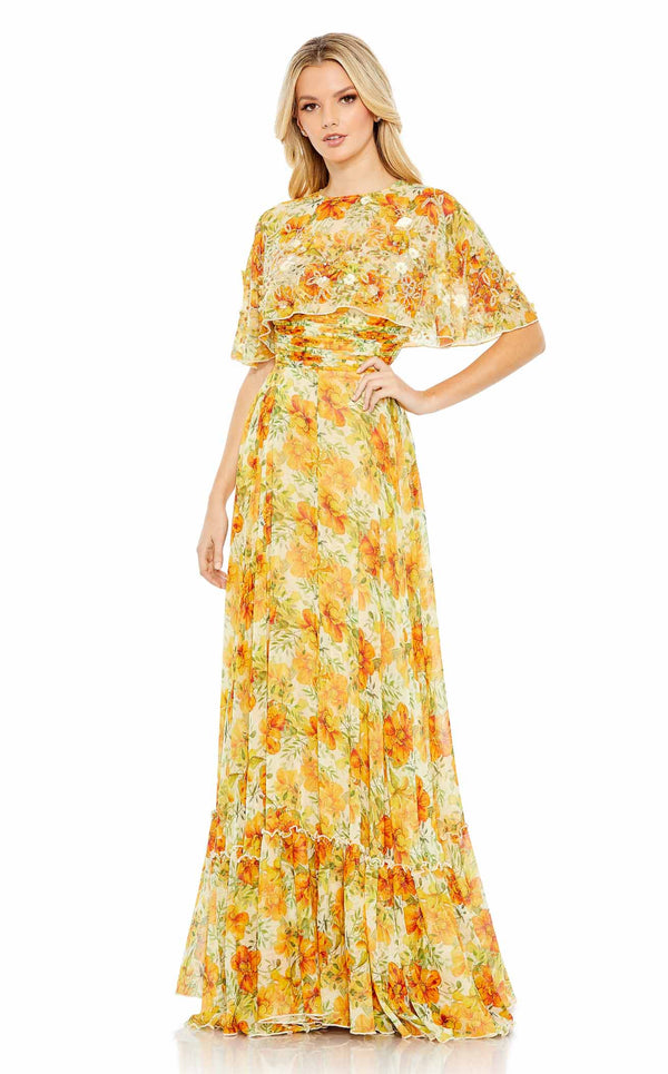 Mac Duggal 9201 Yellow Multi