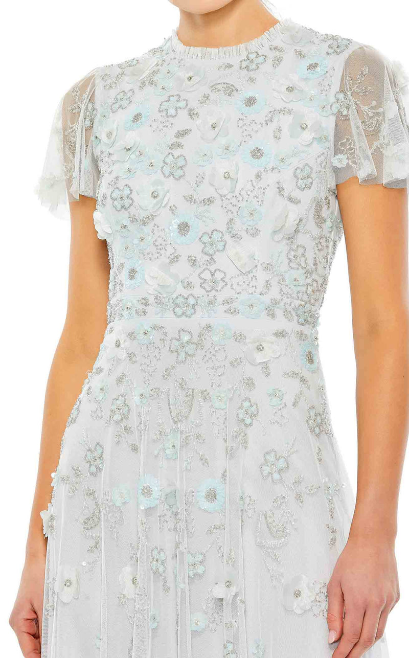 (US発)Mac Duggal フラッタースリーブ装飾マーメイドガウン Mac Duggal 9212 Dress | NewYorkDress.com