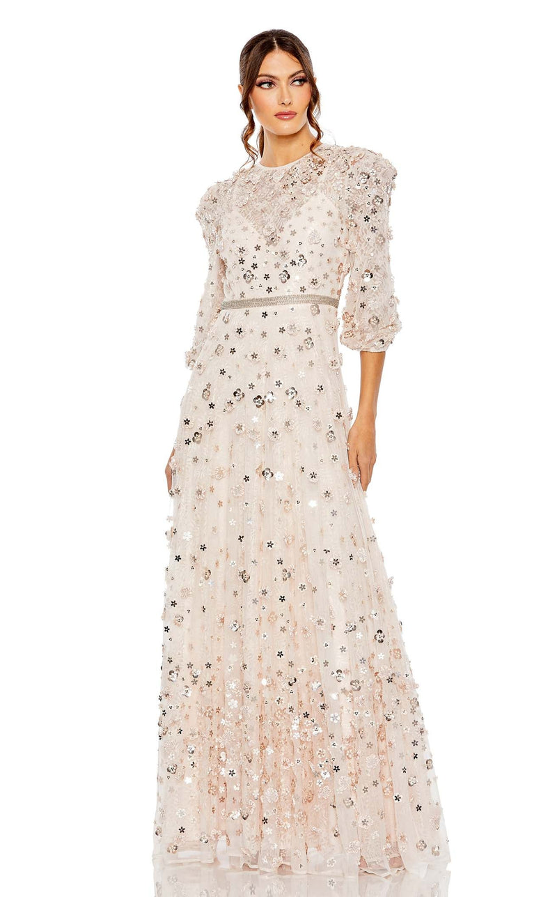 Mac Duggal 93805 - Floral Gown 20 / Blush Mac Duggal 93805 - Floral Gown 20 / Blush