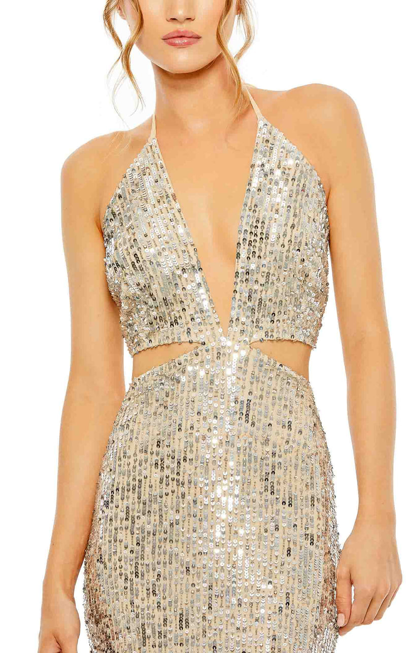 Mac Duggal 93977 Nude/Silver