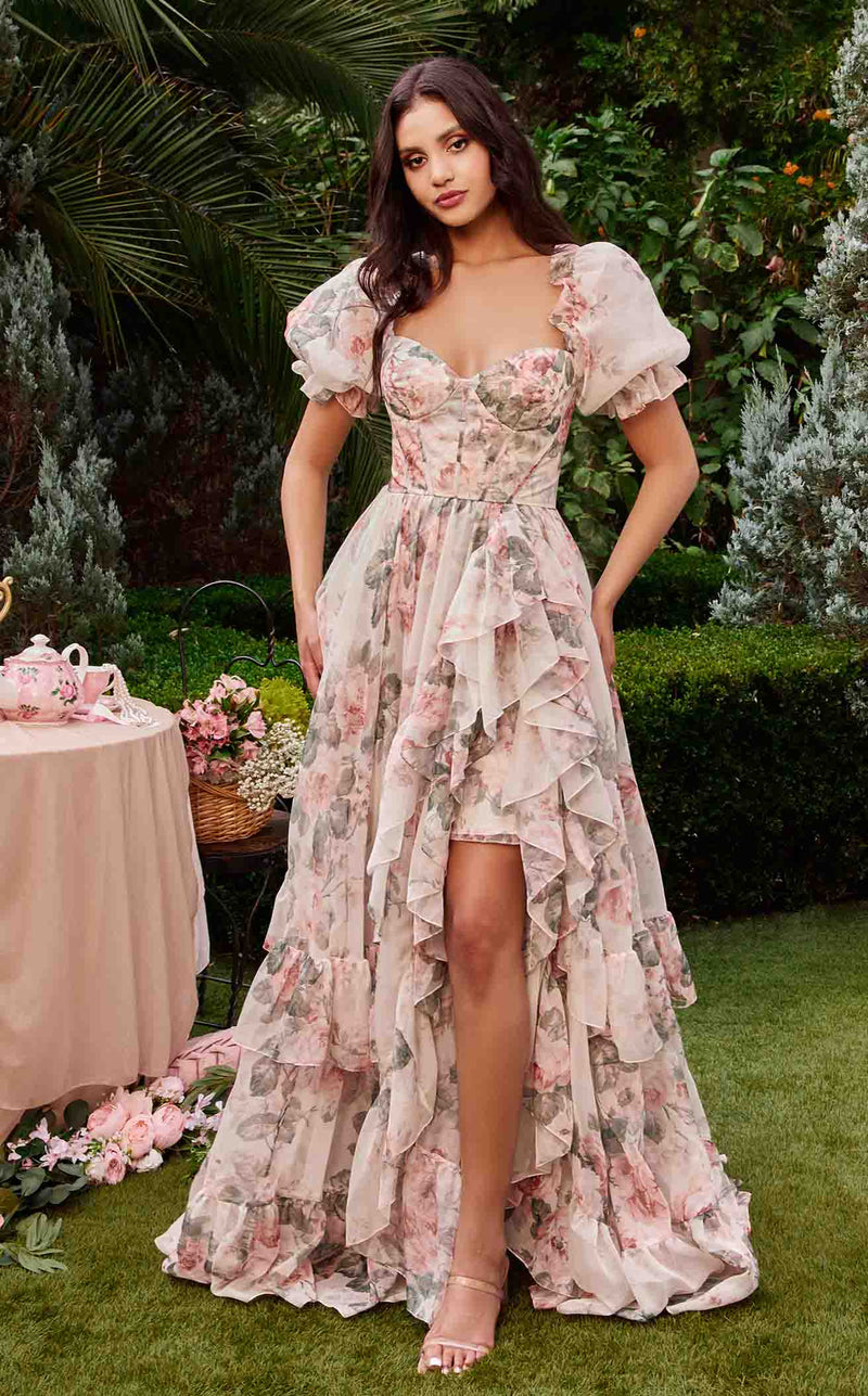 Giada Dark Pink Ruched One Shoulder Cape Sleeve Maxi Dress