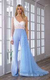 Ava Presley 28587 Jumpsuit White-Powder-Blue