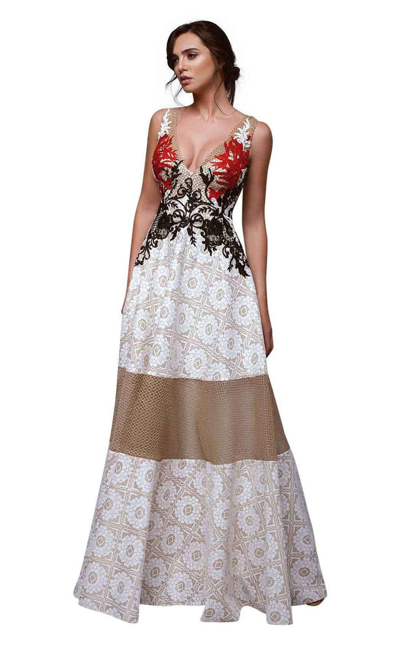Beside Couture BC 1328 Ivory-Gold-Red