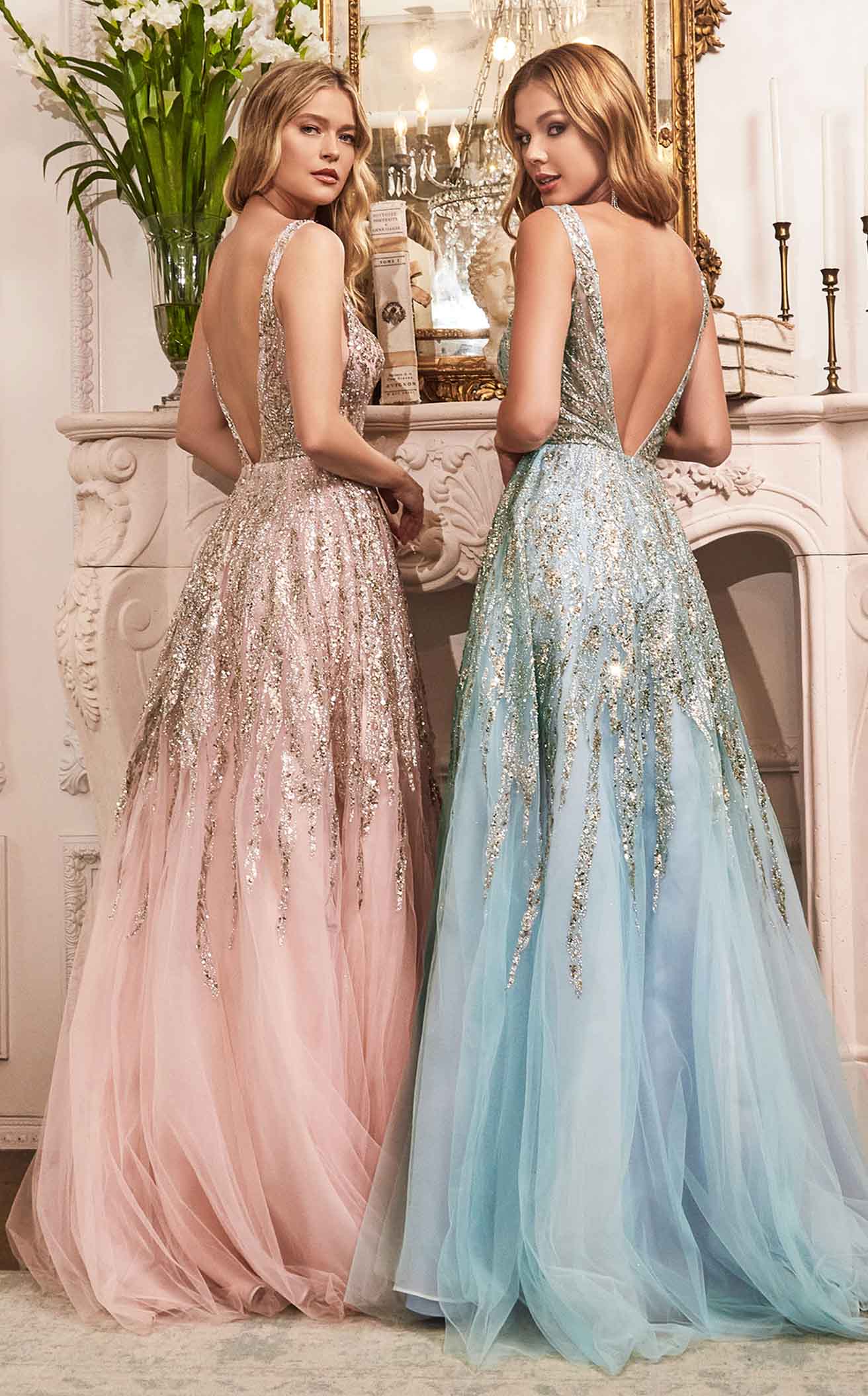 Shimmering Sequin Enchantment: Cinderella Divine C135 Evening Dress