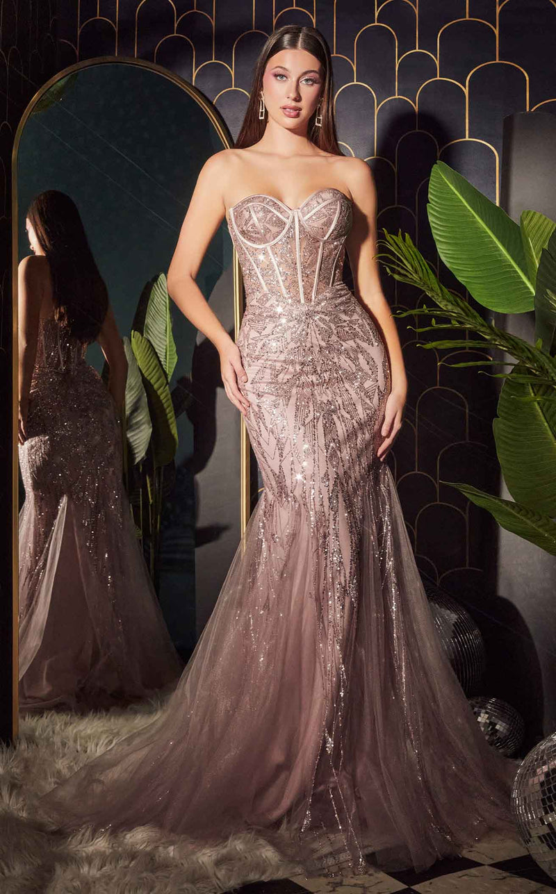 Elegant Dusty Rose Sweetheart Sleeveless Split A-line Prom Dress With –  misshow.com