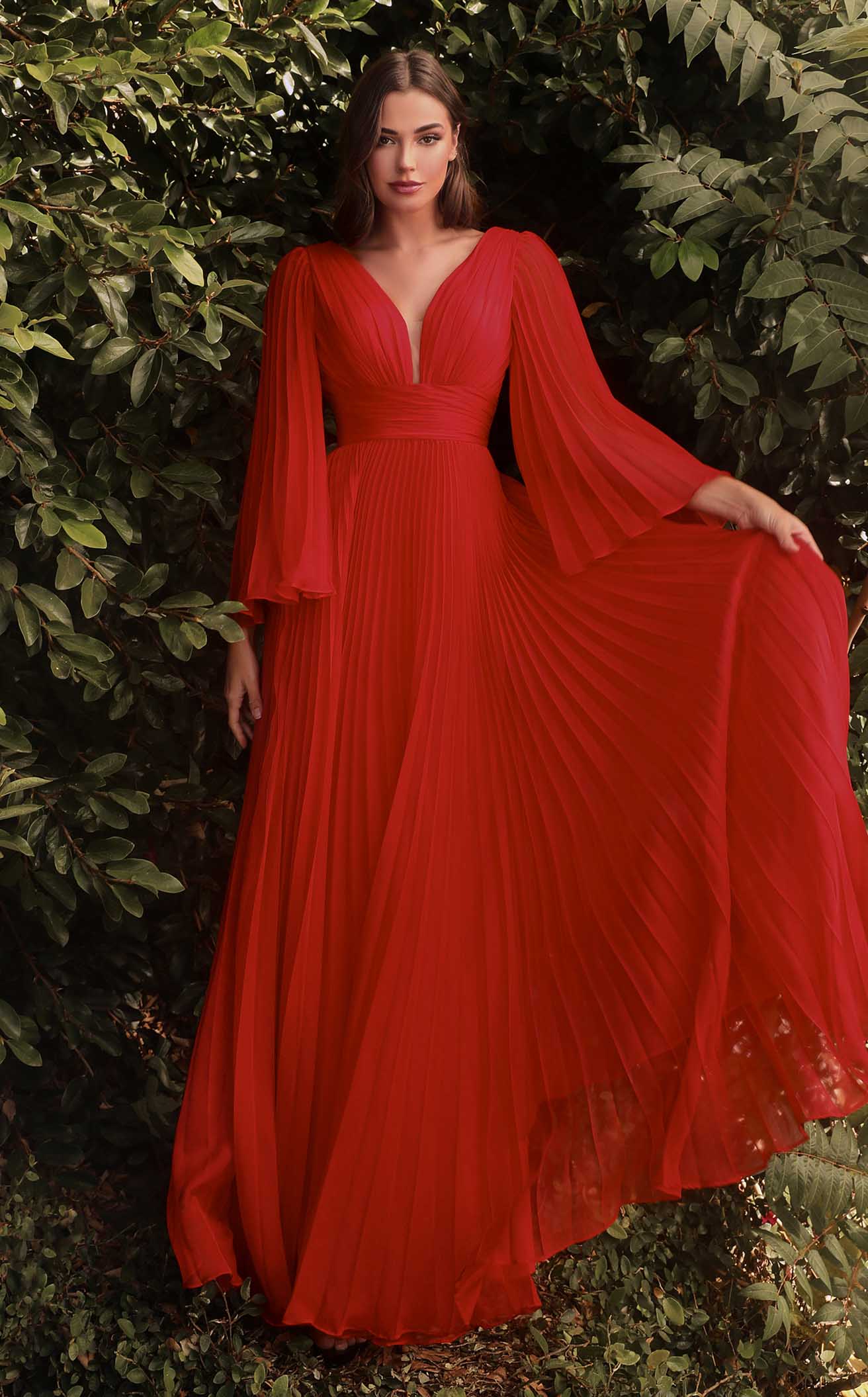 CLEARANCE - Cinderella Divine HK5744 Short Red Chiffon Dress (Size 4)