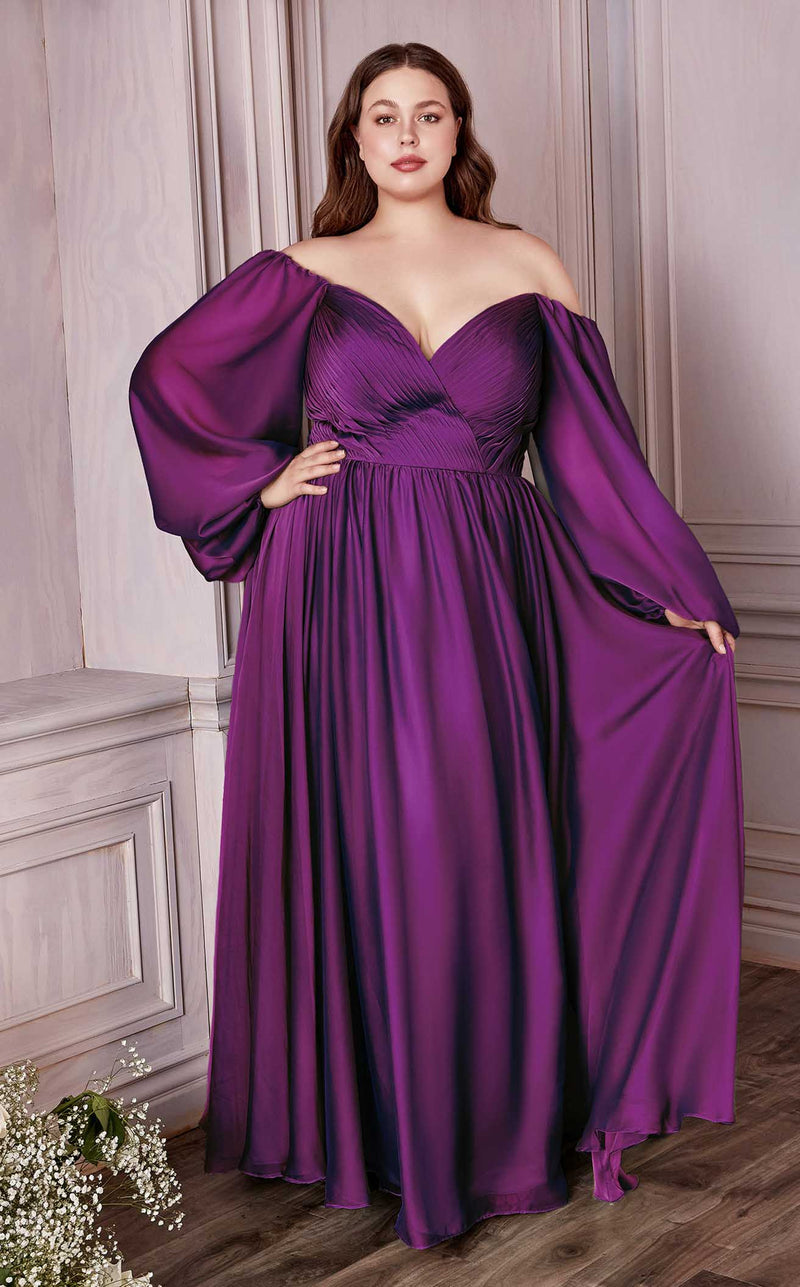 Plus Size Plain Dresses Long Sleeve High Waist Maxi Dress – uk