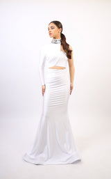 Chvmpayne Collection DL116 Dress White