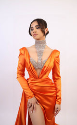 Chvmpayne Collection DL122 Dress Orange