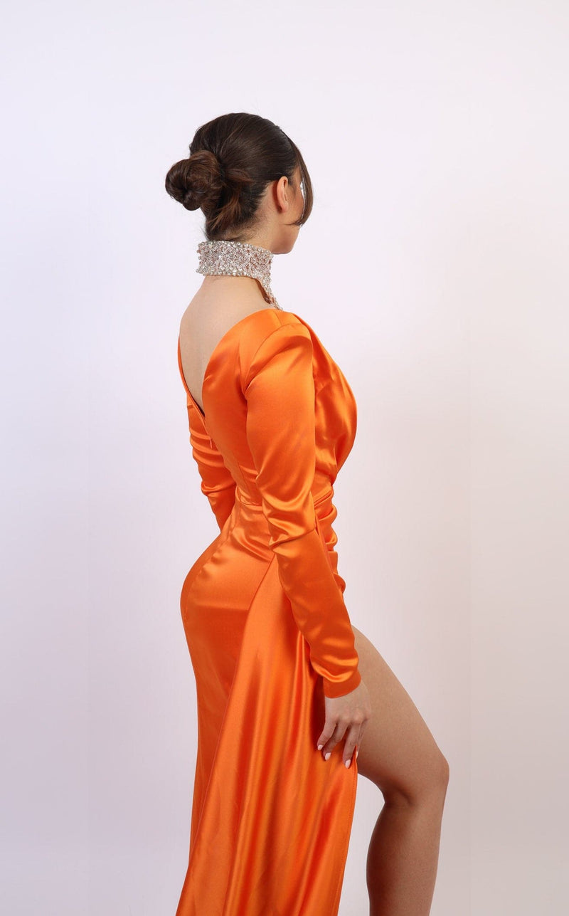 Chvmpayne Collection DL122 Dress Orange