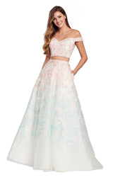 Ellie Wilde EW119057 Ivory Multi