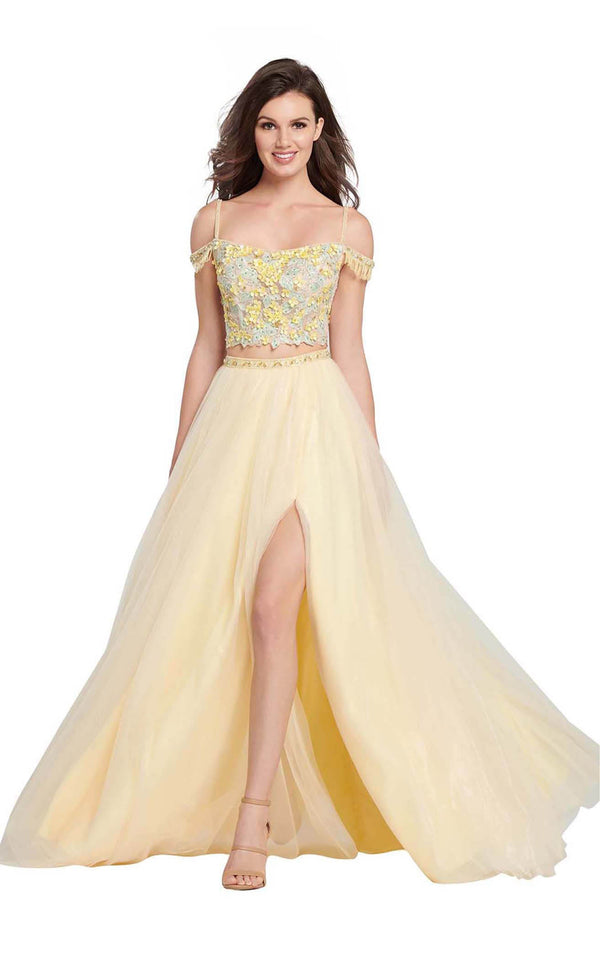 Ellie Wilde EW119074 Pale Yellow