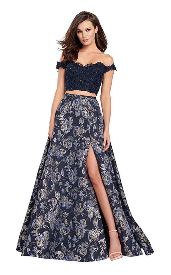 Ellie Wilde EW119126 Navy-Blue-Gold