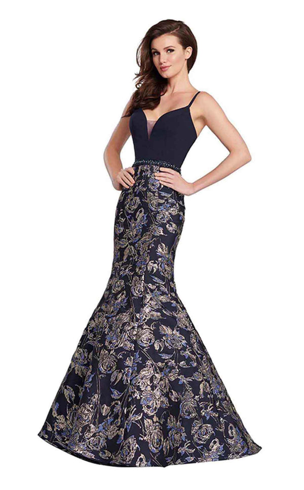Ellie Wilde EW119127 Navy-Blue-Gold