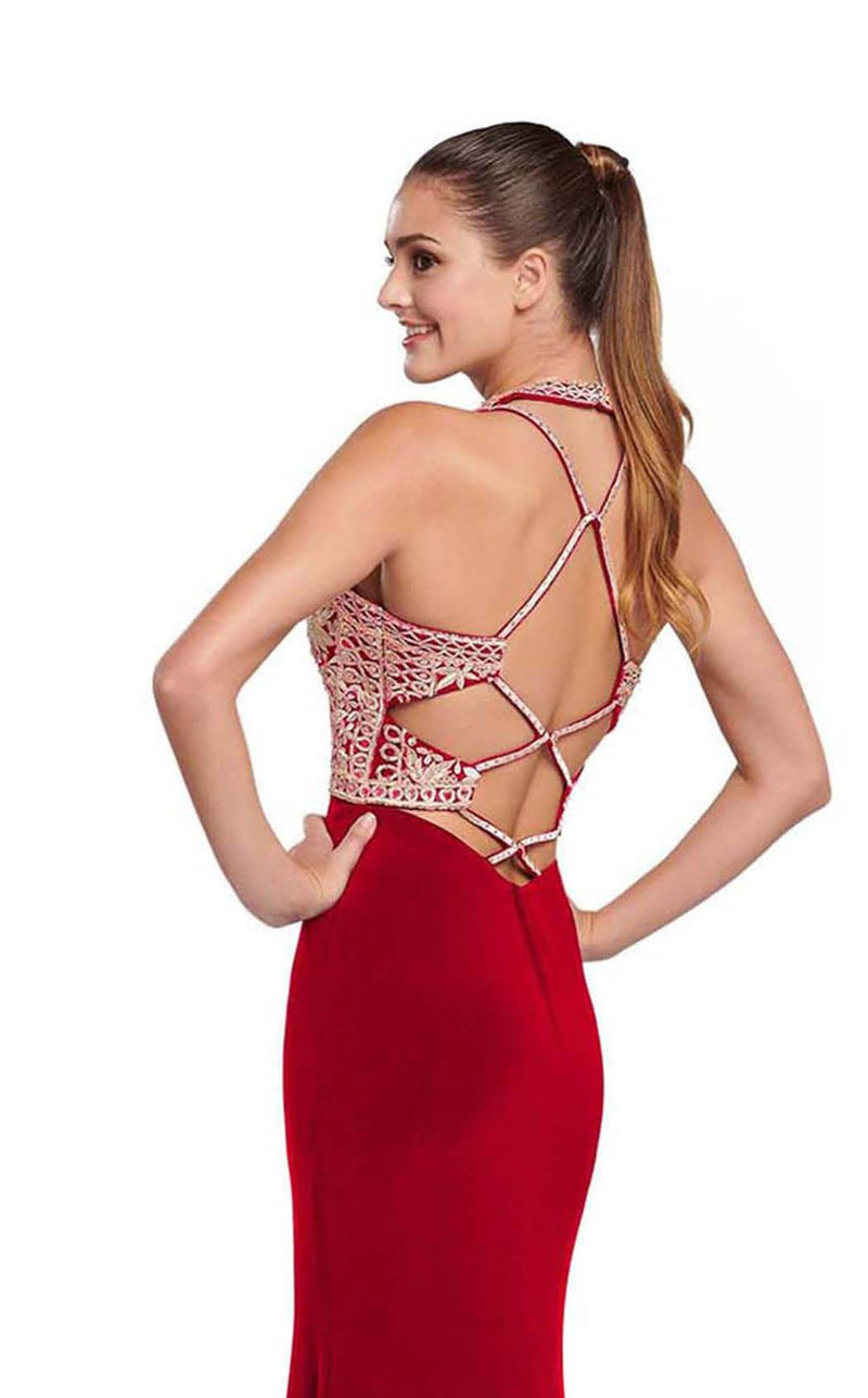 Ellie Wilde EW119167 Cranberry-Gold