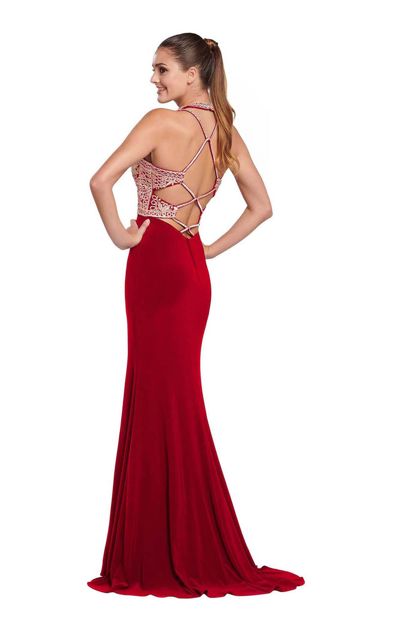 Ellie Wilde EW119167 Cranberry-Gold