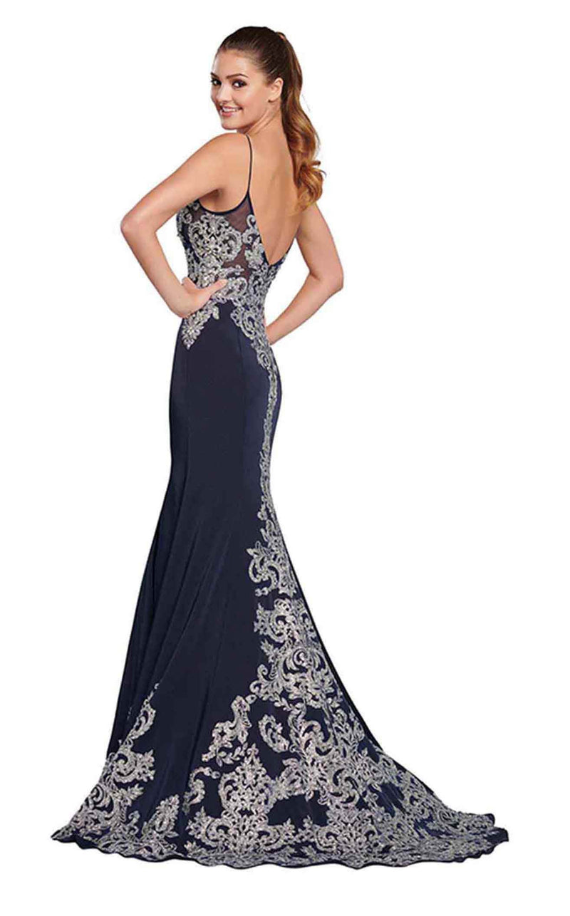 Ellie Wilde EW119168 Navy-Blue-Silver