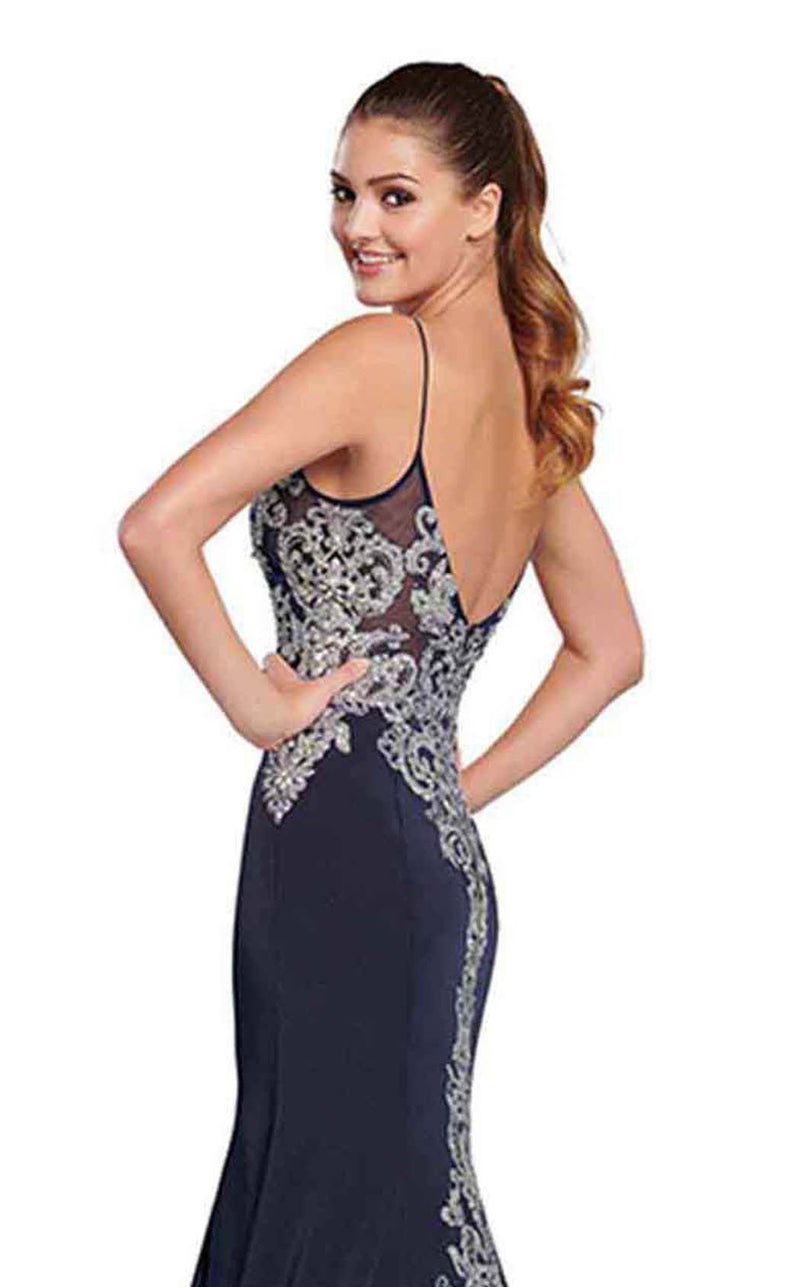 Ellie Wilde EW119168 Navy-Blue-Silver