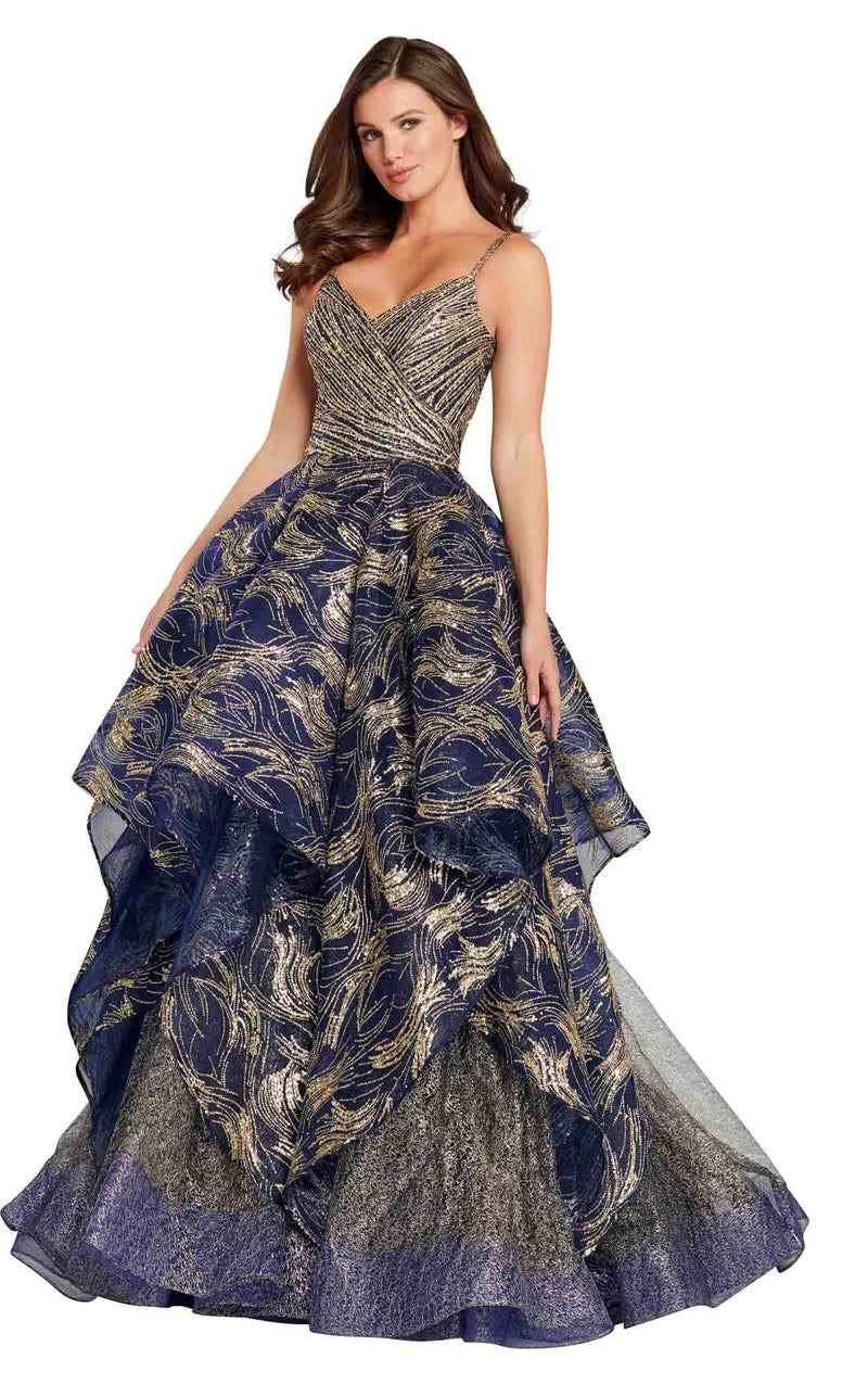 Ellie Wilde EW120005 Navy-Blue-Gold