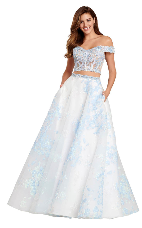 Ellie Wilde EW120065 Light Blue Multi