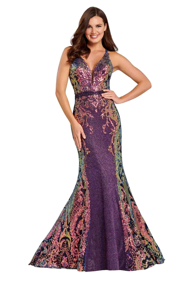 Ellie Wilde EW120073 Purple Multi