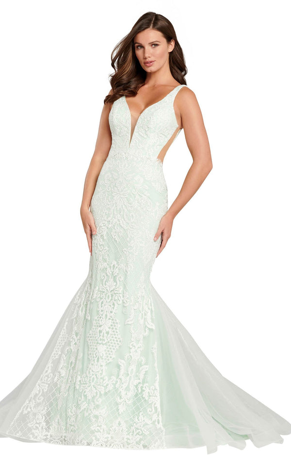 Ellie Wilde EW120079 Ivory-Mint