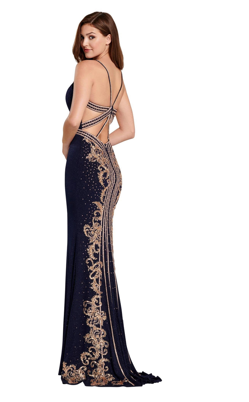 Ellie Wilde EW120103 Navy-Blue-Gold