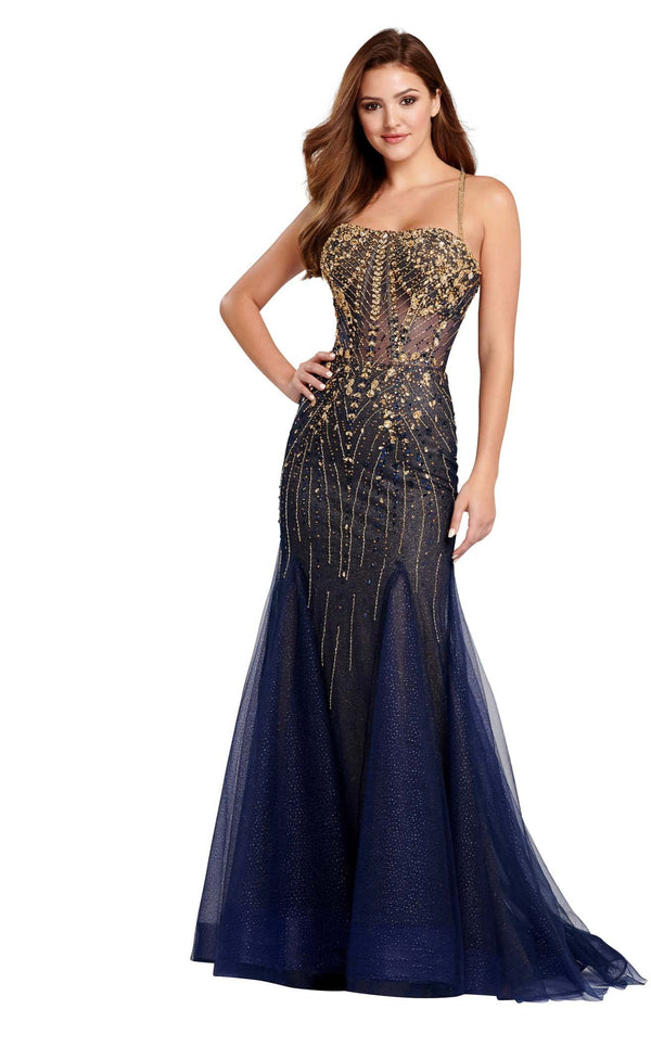 Ellie Wilde EW120104 Navy-Blue-Gold