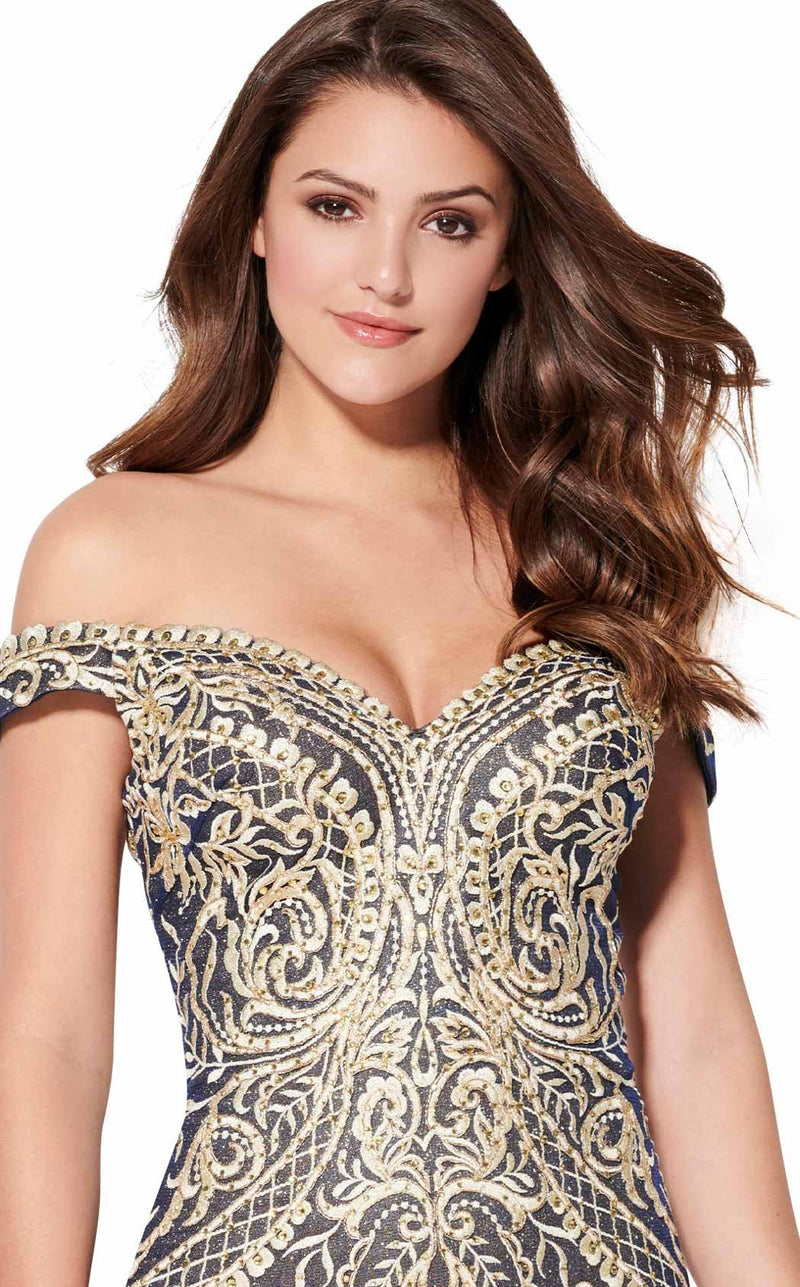 Ellie Wilde EW21918S Navy-Blue-Gold