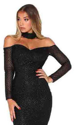 Portia and Scarlett Emerald Gown Black
