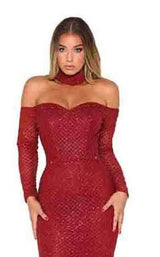 Portia and Scarlett Emerald Gown Red