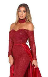 Portia and Scarlett Emerald Gown Red