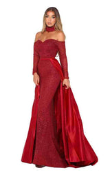Portia and Scarlett Emerald Gown Red