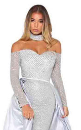 Portia and Scarlett Emerald Gown Silver