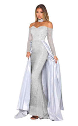 Portia and Scarlett Emerald Gown Silver