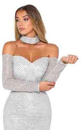 Portia and Scarlett Emerald Gown Silver