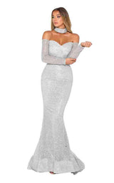 Portia and Scarlett Emerald Gown Silver