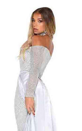 Portia and Scarlett Emerald Gown Silver