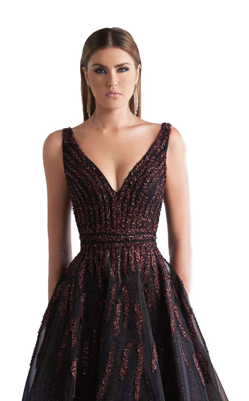 Azzure Couture 1053 Black Burgundy